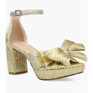 NEW PELLE MODA women's amalie ankle strap platform sandal in light gold